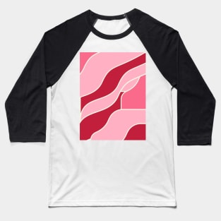 Pink wave Pattern Baseball T-Shirt